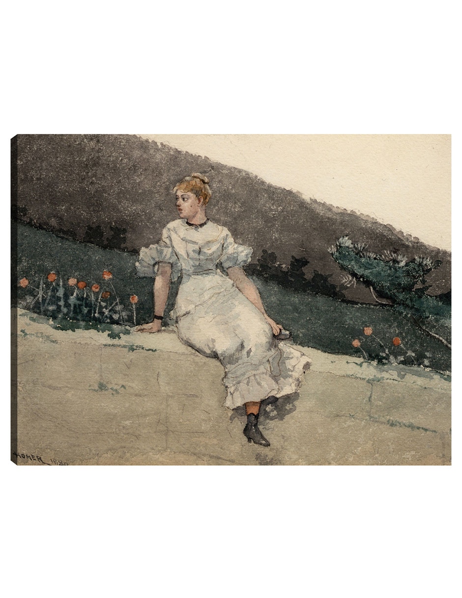 Cuadro decorativo El muro del jardín (1880) técnica mixta Campos