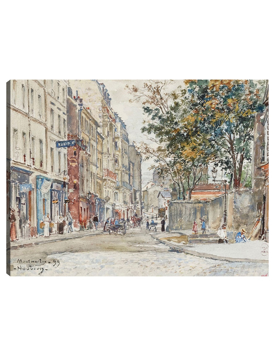 Cuadro decorativo Calle Hermel en Montmartre (1899) técnica mixta Arquitectura