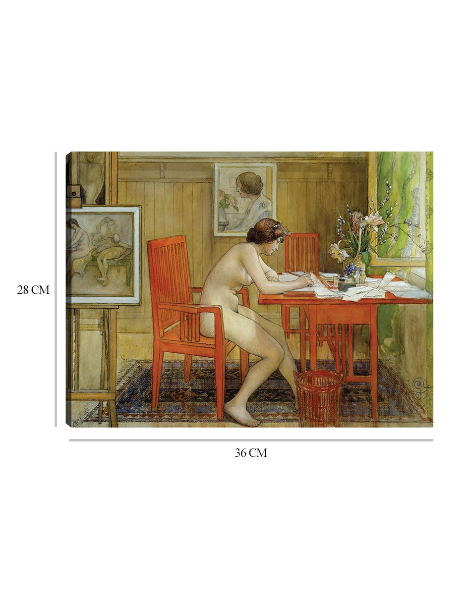 Cuadro decorativo El modelo escribiendo una postal (1906) técnica mixta 3