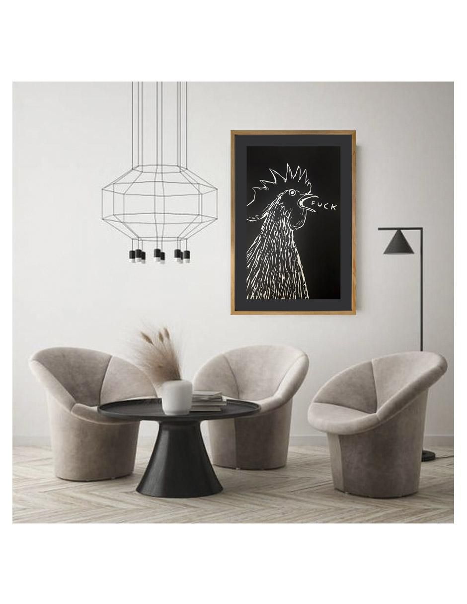 Pintura Gallina técnica acrílico 2