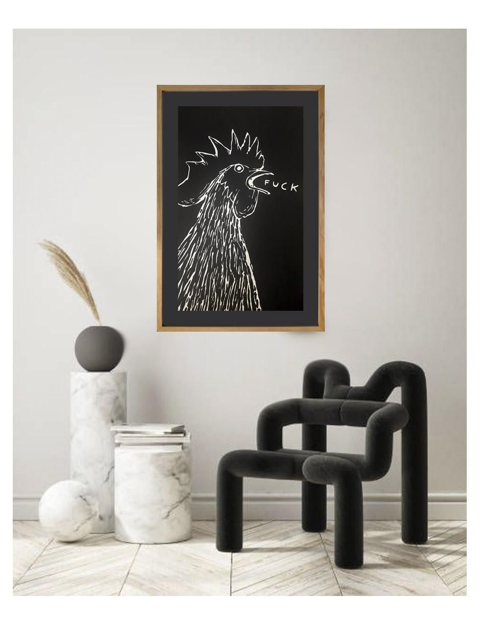 Pintura Gallina técnica acrílico 3