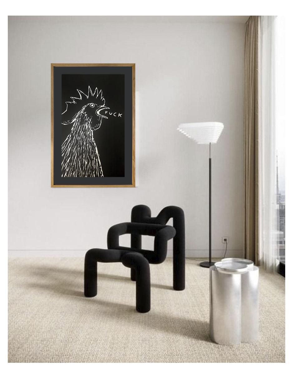 Pintura Gallina técnica acrílico 4