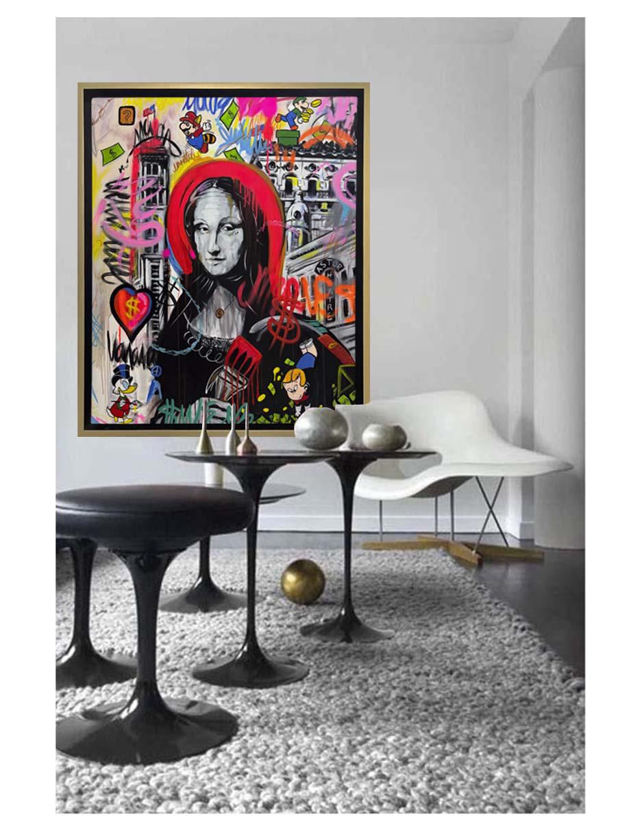 Pintura Mona Lisa técnica acrílico 2