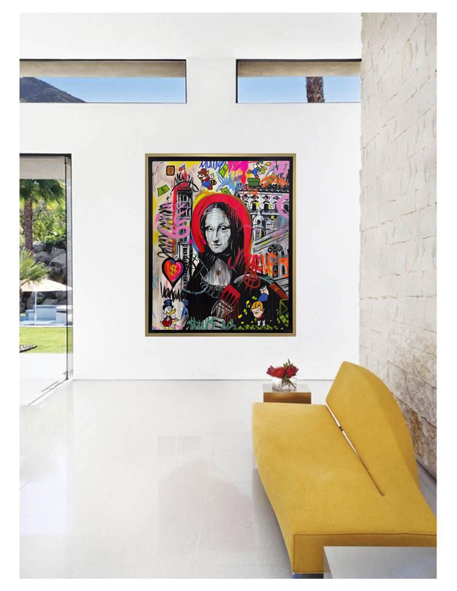 Pintura Mona Lisa técnica acrílico 3