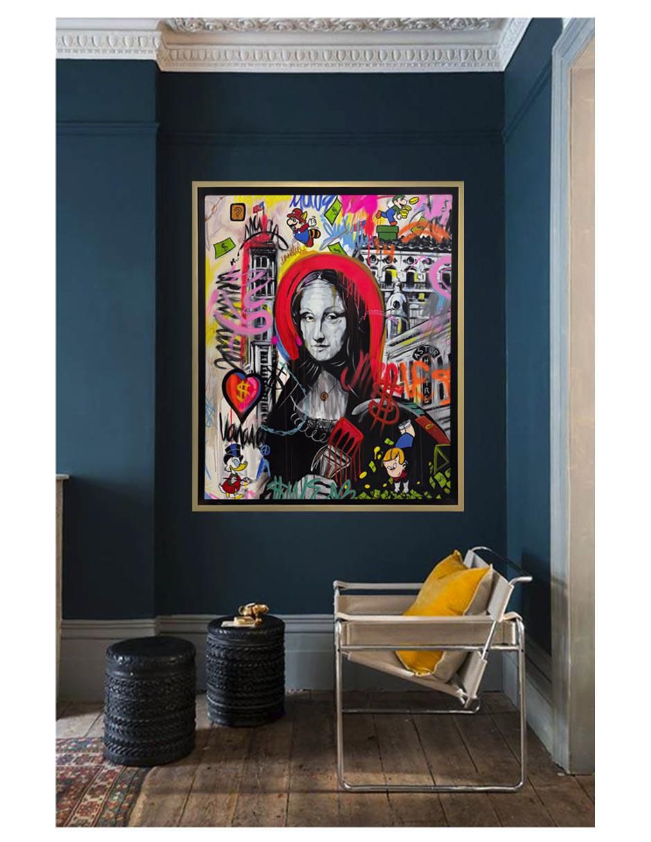 Pintura Mona Lisa técnica acrílico 4