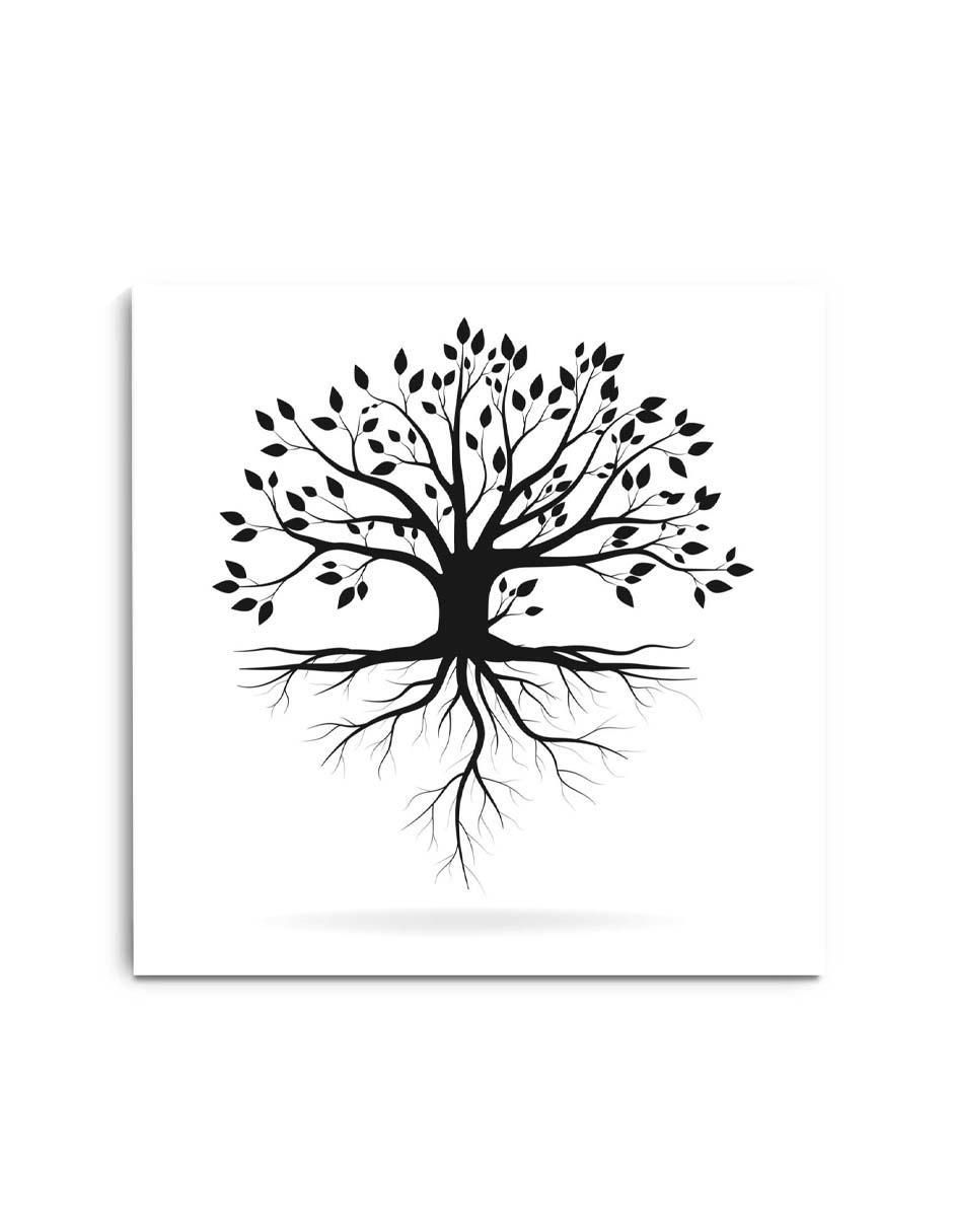 Cuadro decorativo Árbol de la vida con raíces barniz a registro