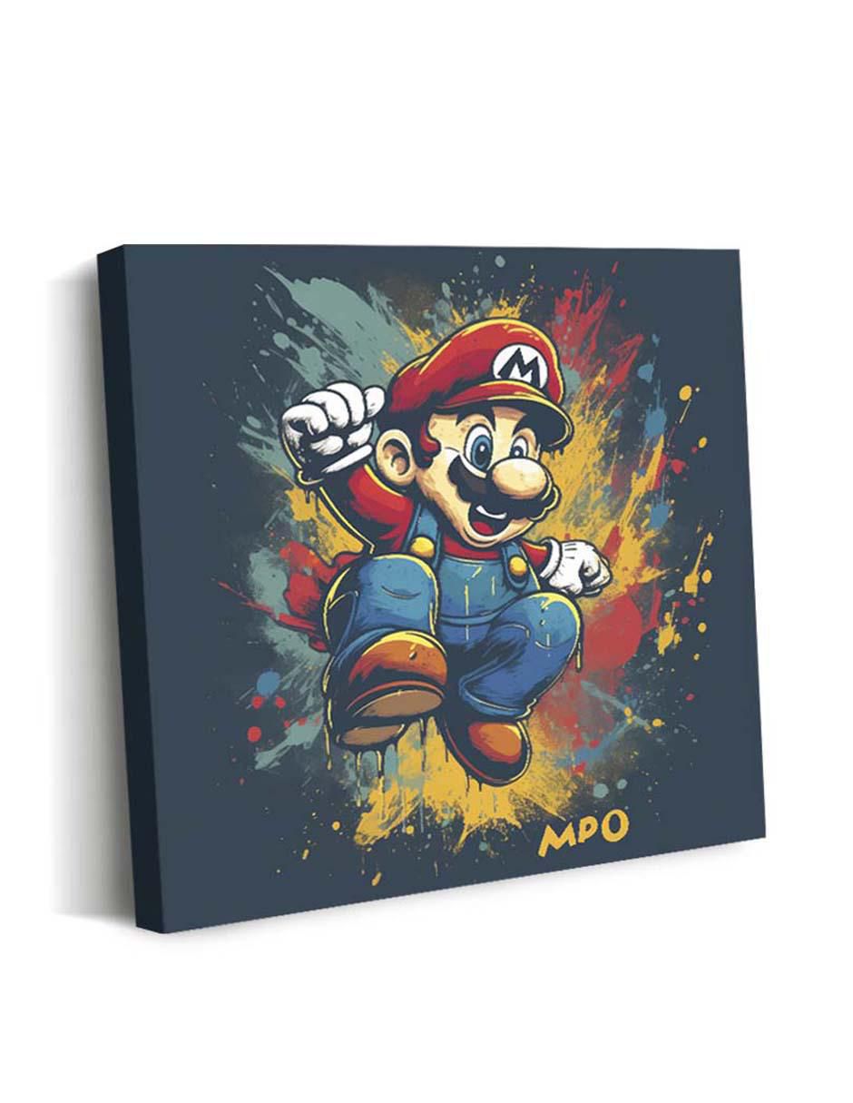 Cuadro decorativo El power de Mario Bros con barniz a registro 2