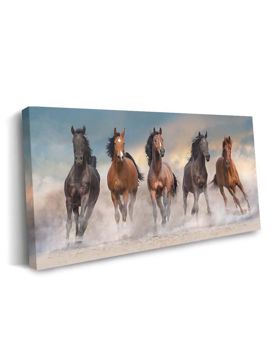 Cuadro decorativo Rebaño de caballo con barniz a registro 2