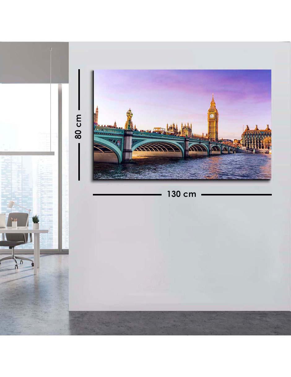Cuadro decorativo El tráfico del turismo de Londres con barniz a registro 6