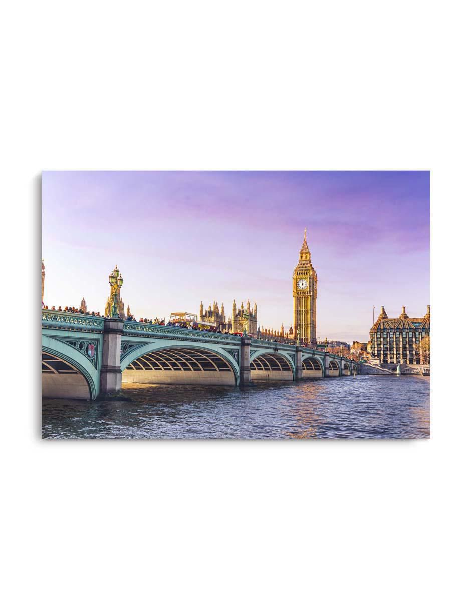 Cuadro decorativo El tráfico del turismo de Londres con barniz a registro Cuadro decorativo El tráfico del turismo de Londres con barniz a registro