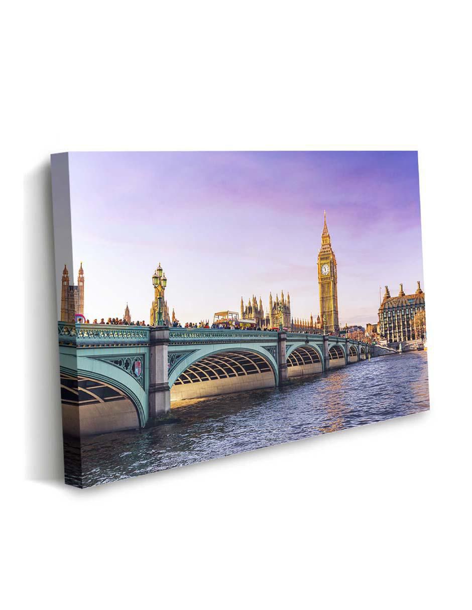 Cuadro decorativo El tráfico del turismo de Londres con barniz a registro 2
