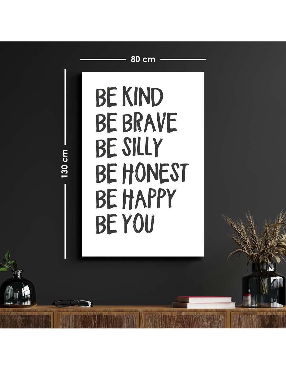 Cuadro decorativo Frases be kind con barniz a registro 6