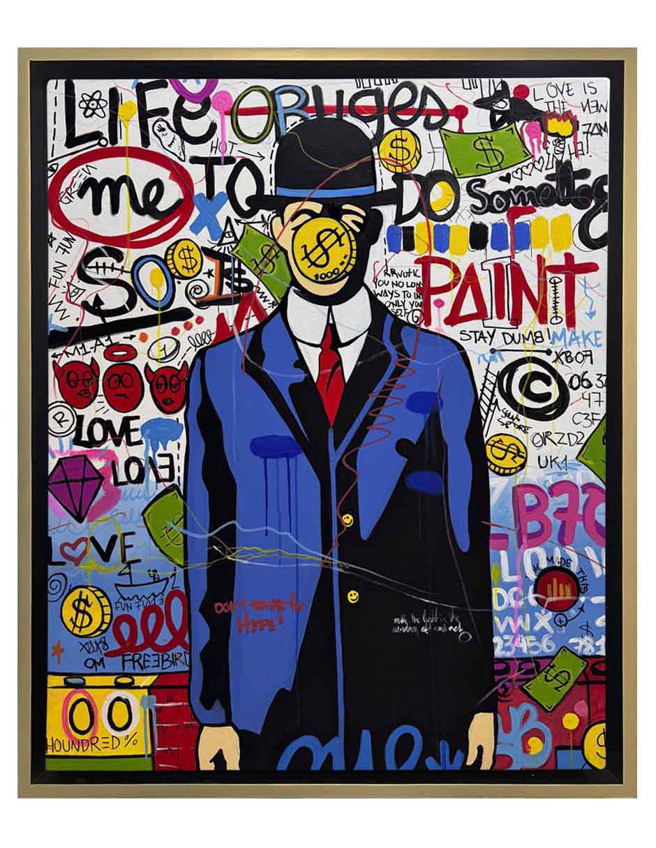 Pintura Dont Hype técnica acrílico Pop