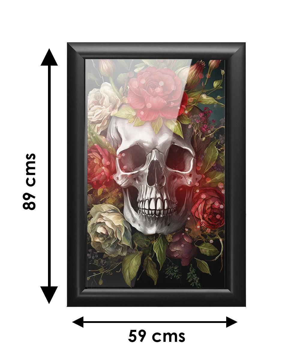 Cuadro decorativo calavera rosas 6