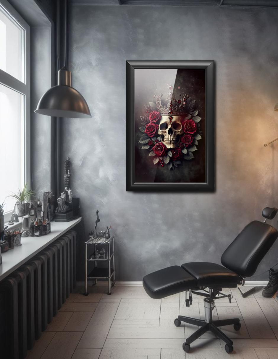 Cuadro decorativo calavera con rosas 4