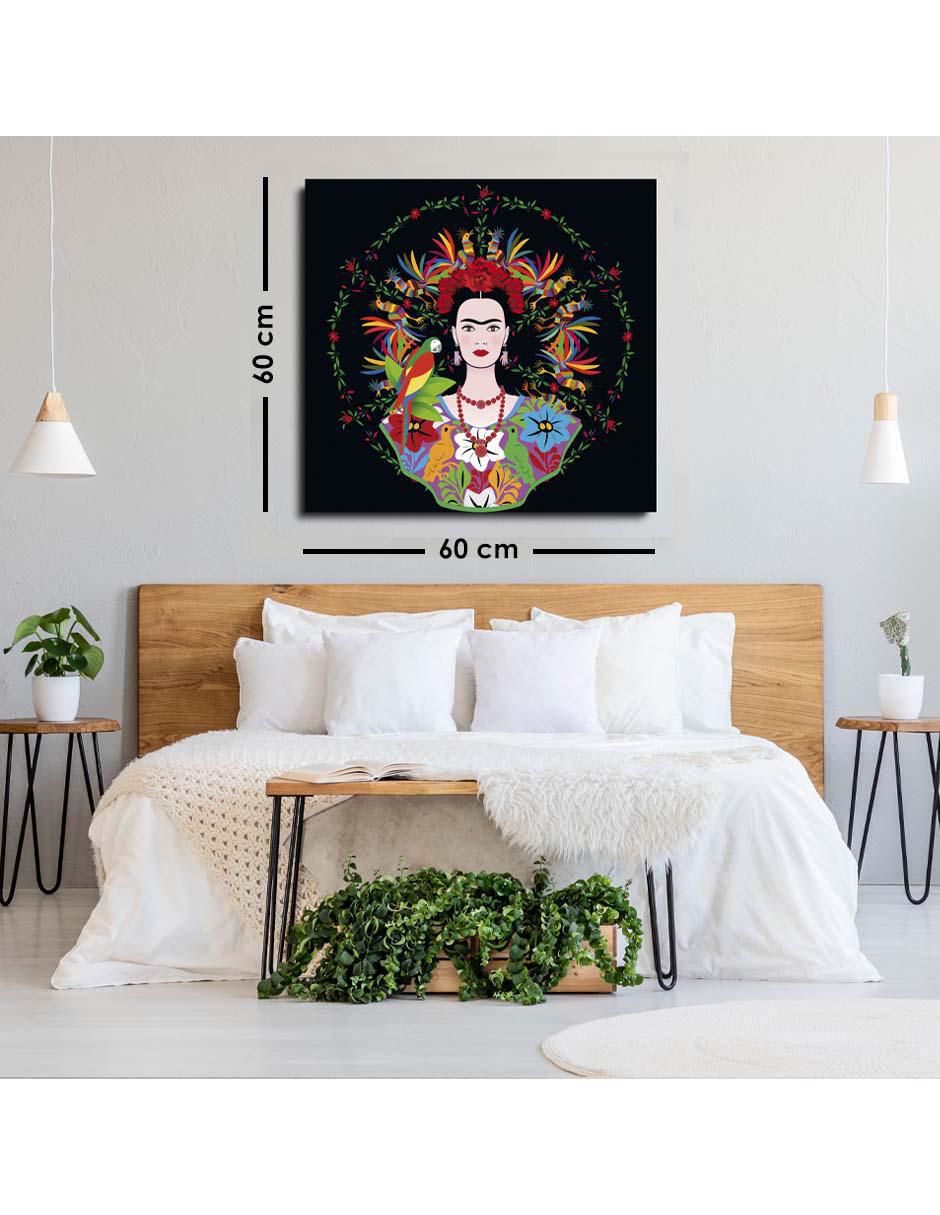 Cuadro decorativo Friduchis con fondo negro con barniz a registro 6