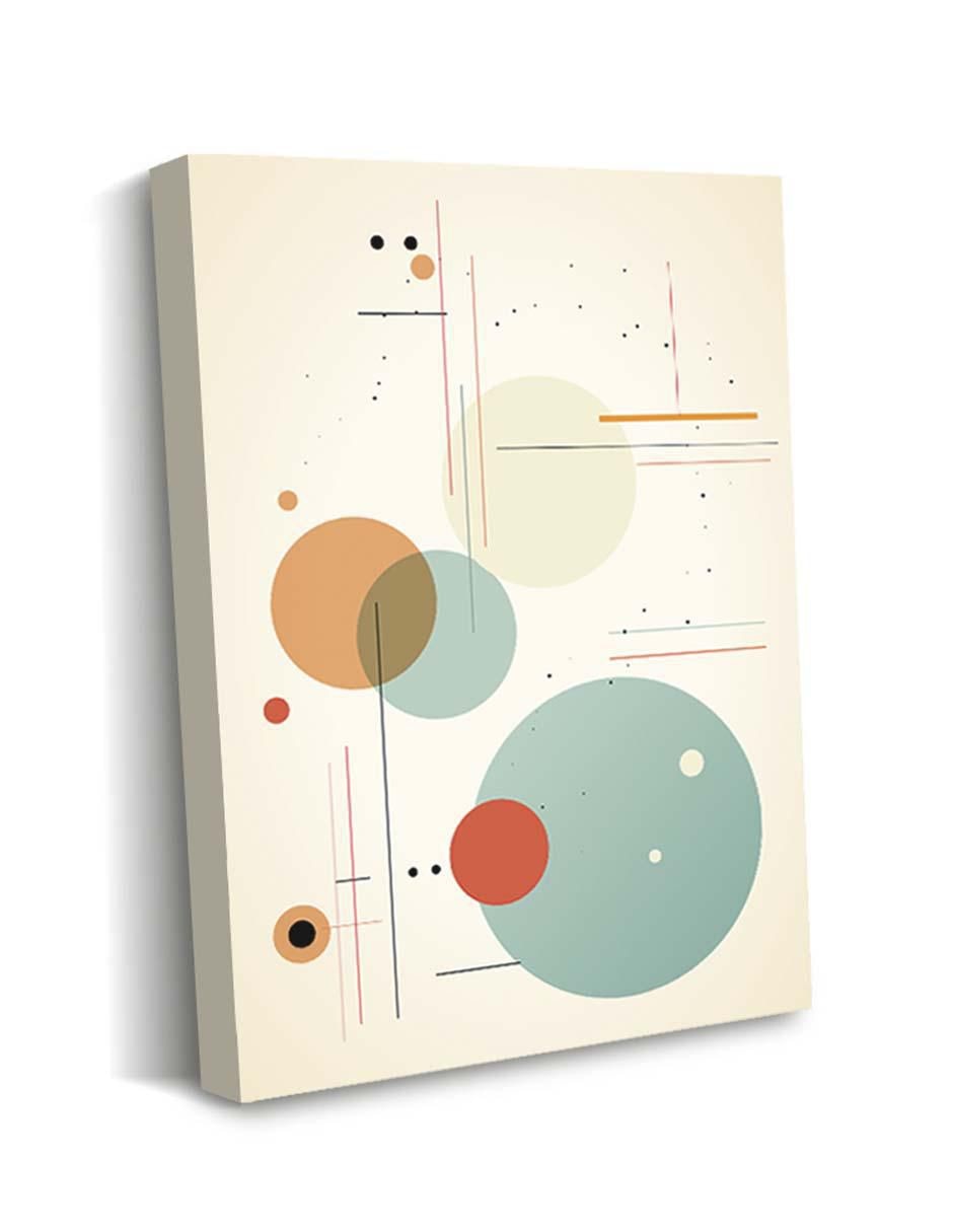 Cuadro decorativo Figuras con círculos, líneas, y puntos con barniz a registro 2