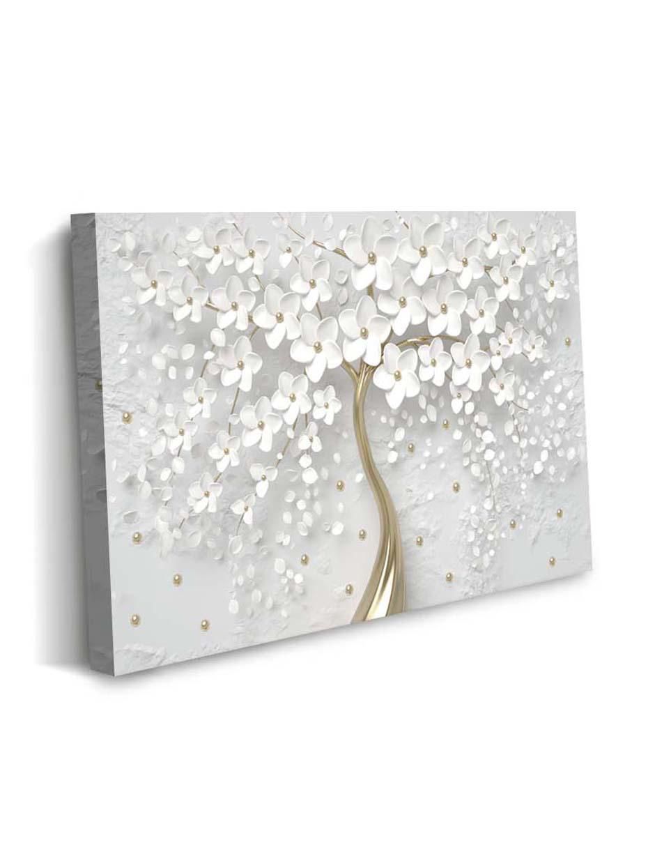 Cuadro decorativo Flores nacen en un árbol con barniz a registo 2