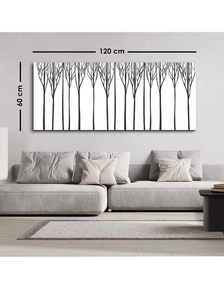 Cuadro decorativo Hojas alargadas en paralelo con barniz a registro 6