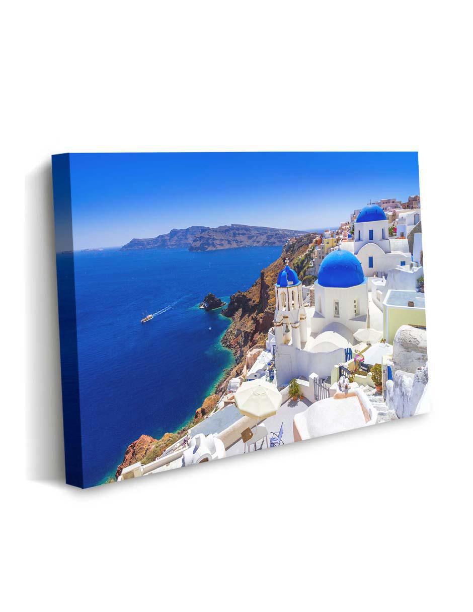 Cuadro decorativo Hermosa ciudad de Oia en la isla con barniz a registro 2