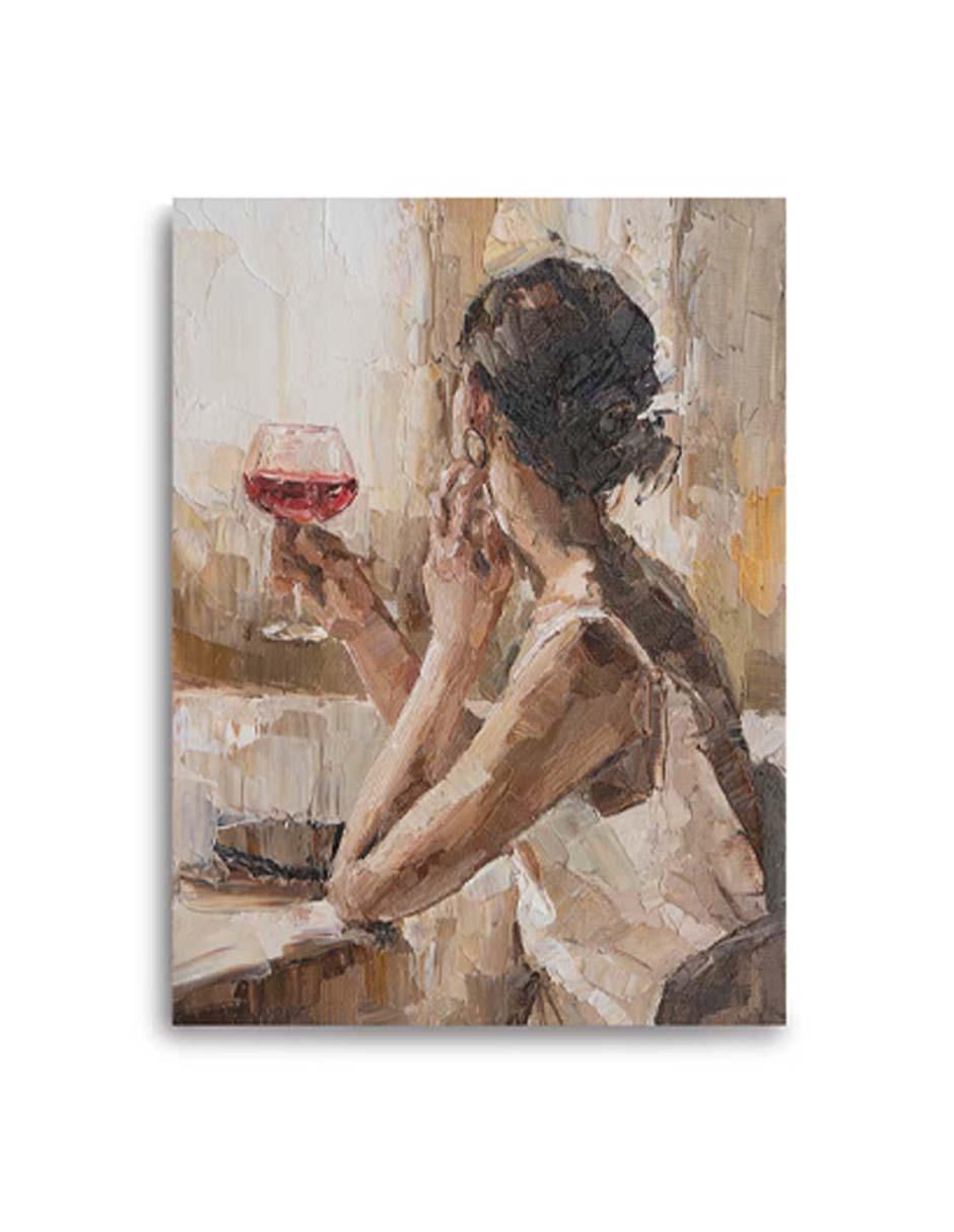 Cuadro decorativo Pintura a pincelada de mujer con barniz a registro