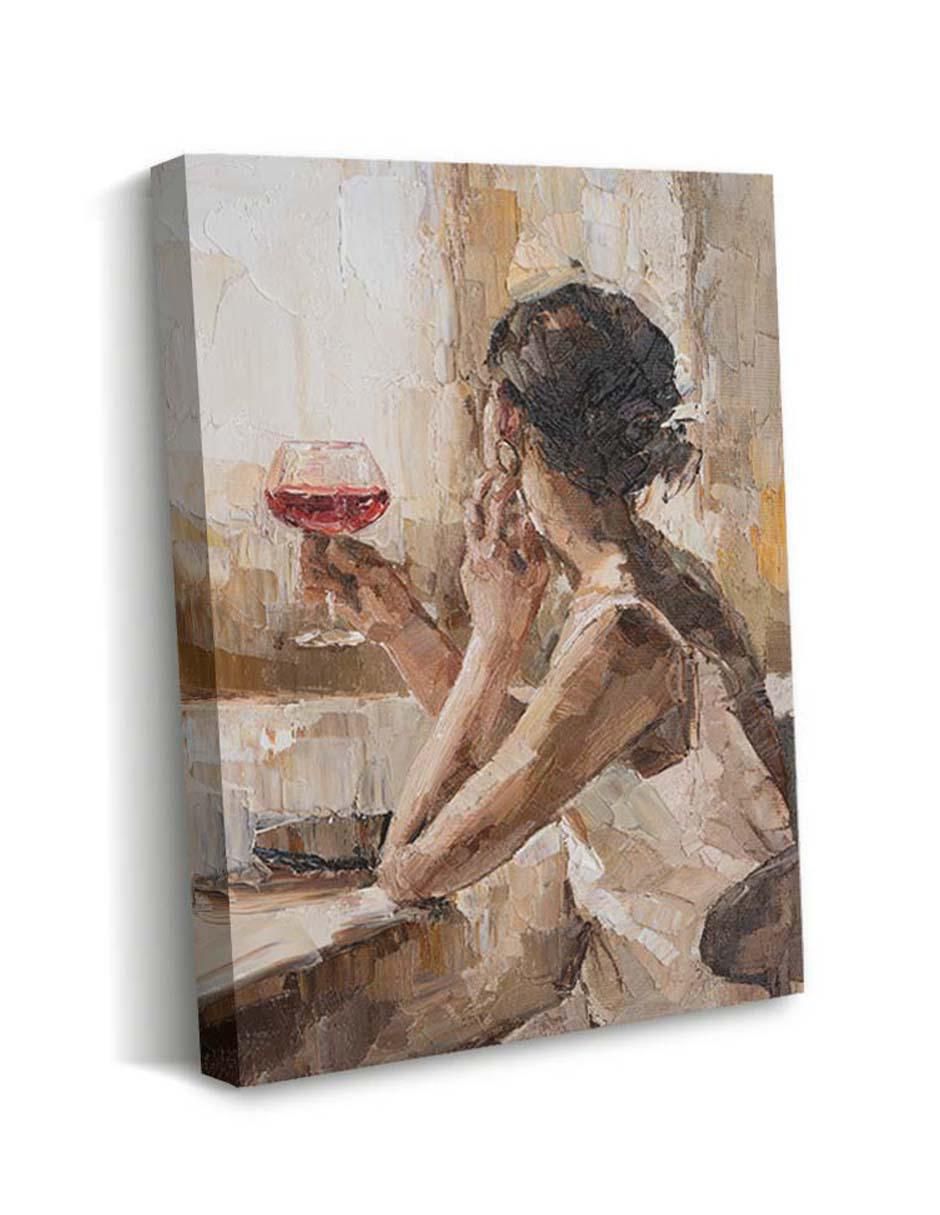 Cuadro decorativo Pintura a pincelada de mujer con barniz a registro 2