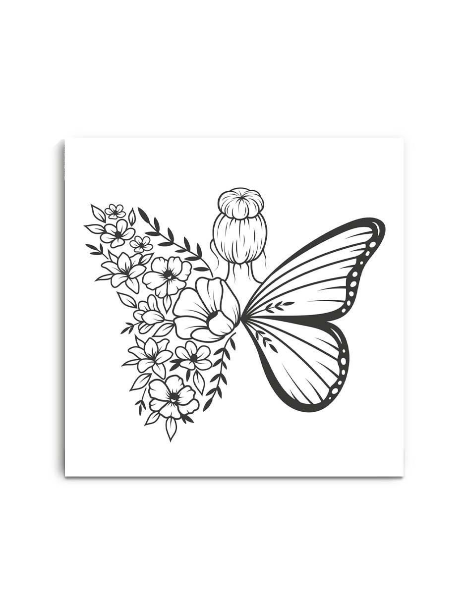 Cuadro decorativo Joven bailarina con alas de mariposa con barniz a registro