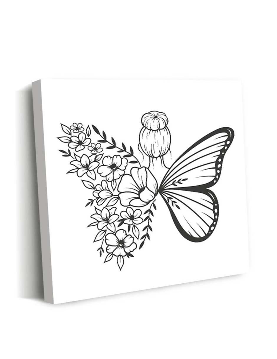 Cuadro decorativo Joven bailarina con alas de mariposa con barniz a registro 2