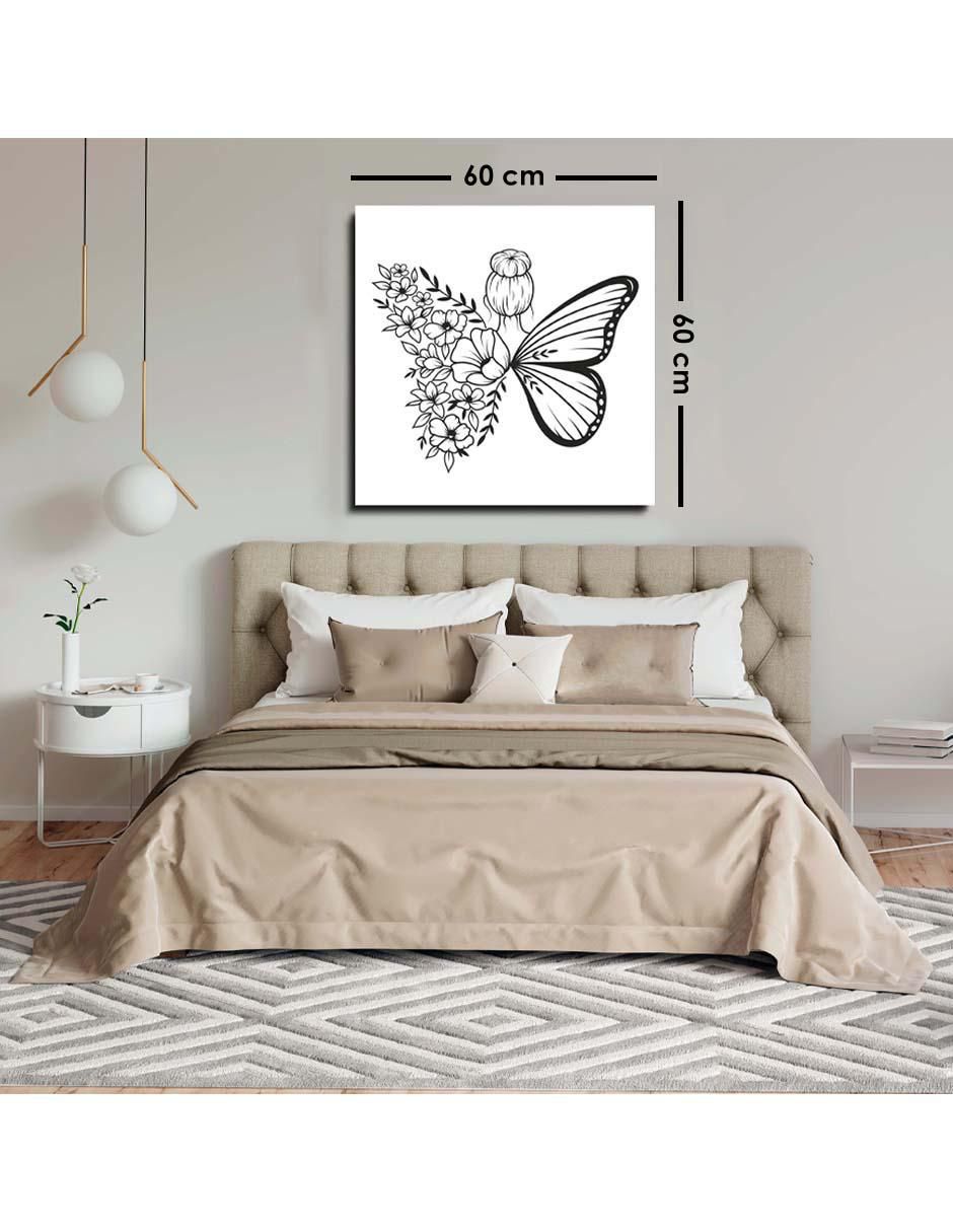Cuadro decorativo Joven bailarina con alas de mariposa con barniz a registro