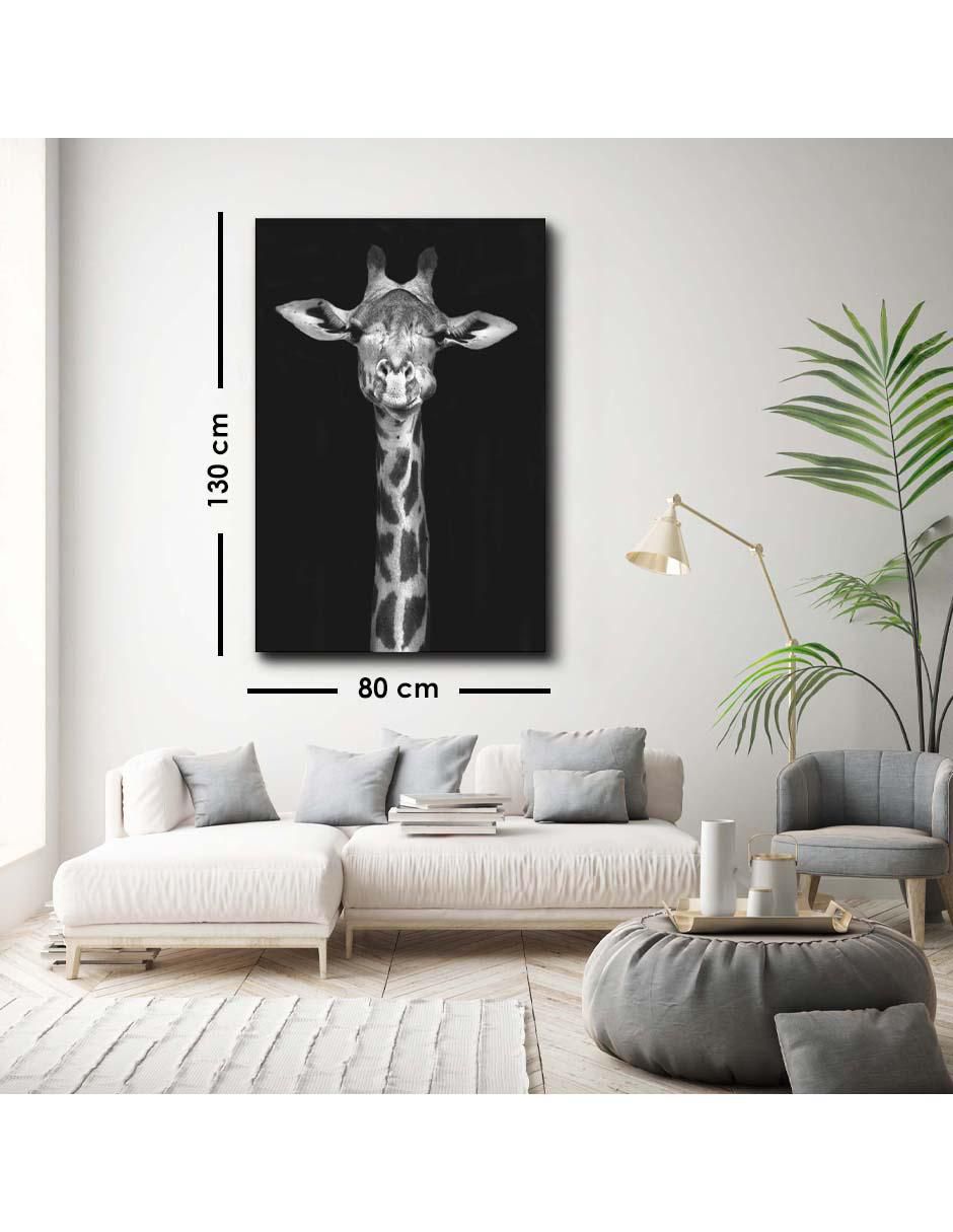 Cuadro decorativo Jirafa en blanco y negro con barniz a registro 6