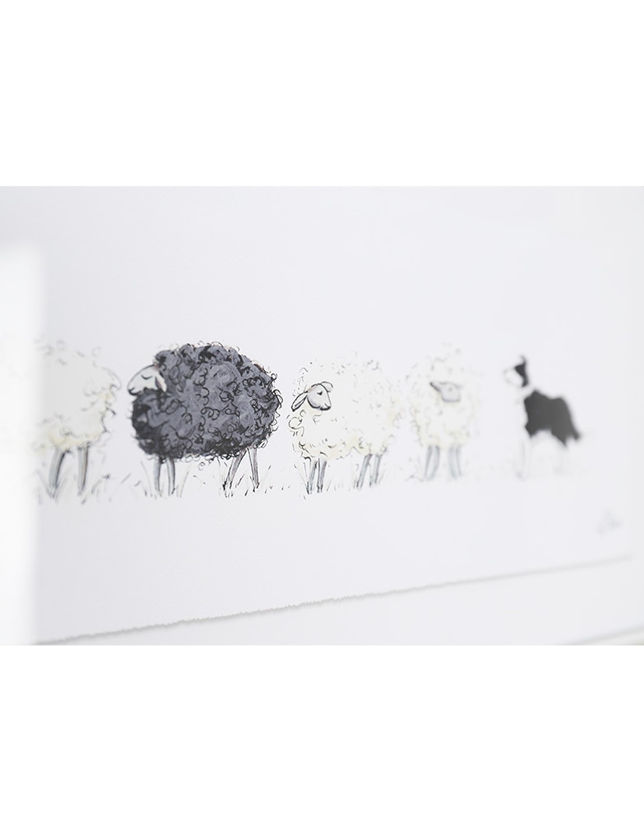 Litografía Counting Sheep técnica impresión 4