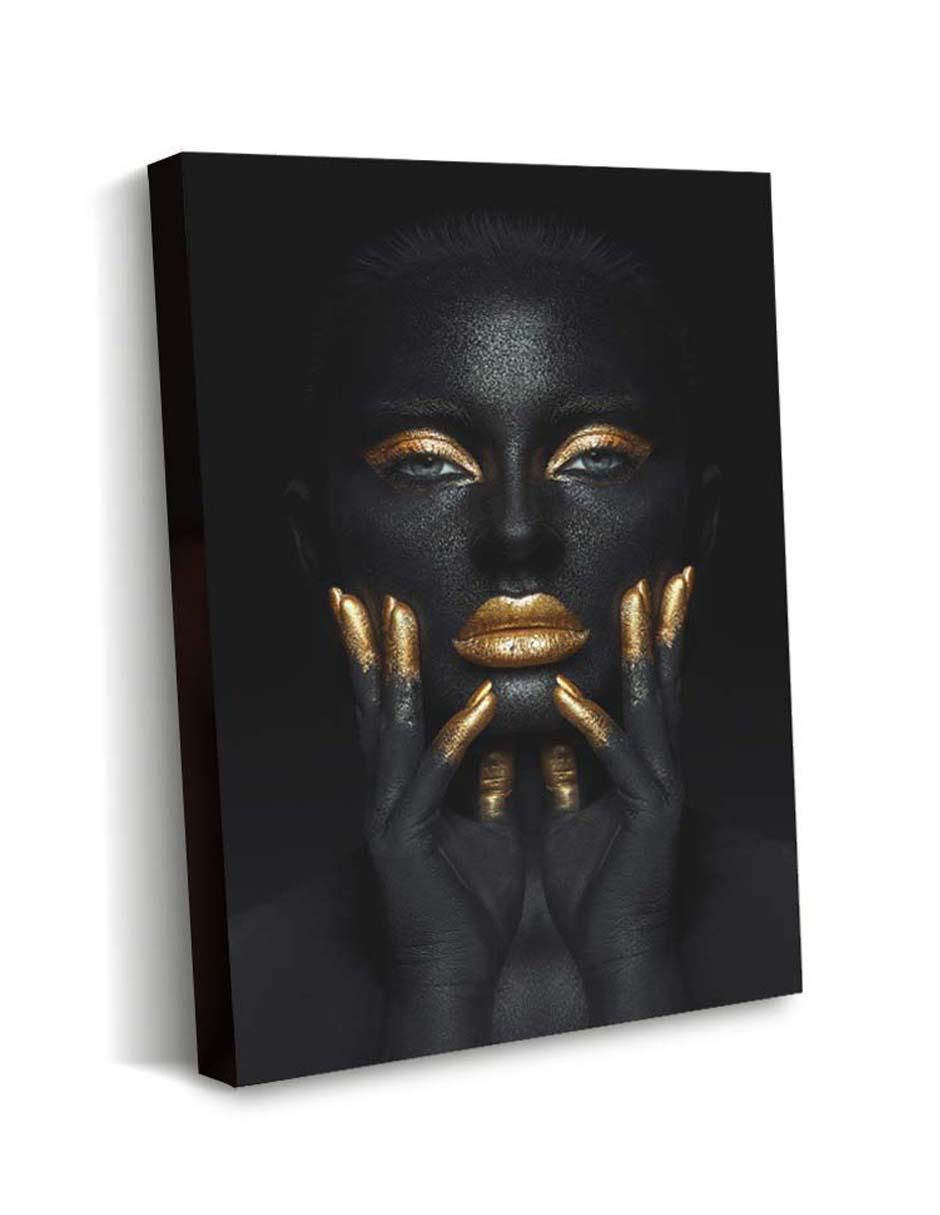 Cuadro decorativo Canvas Art Mujer sumida en la obscuridad con barniz a registro