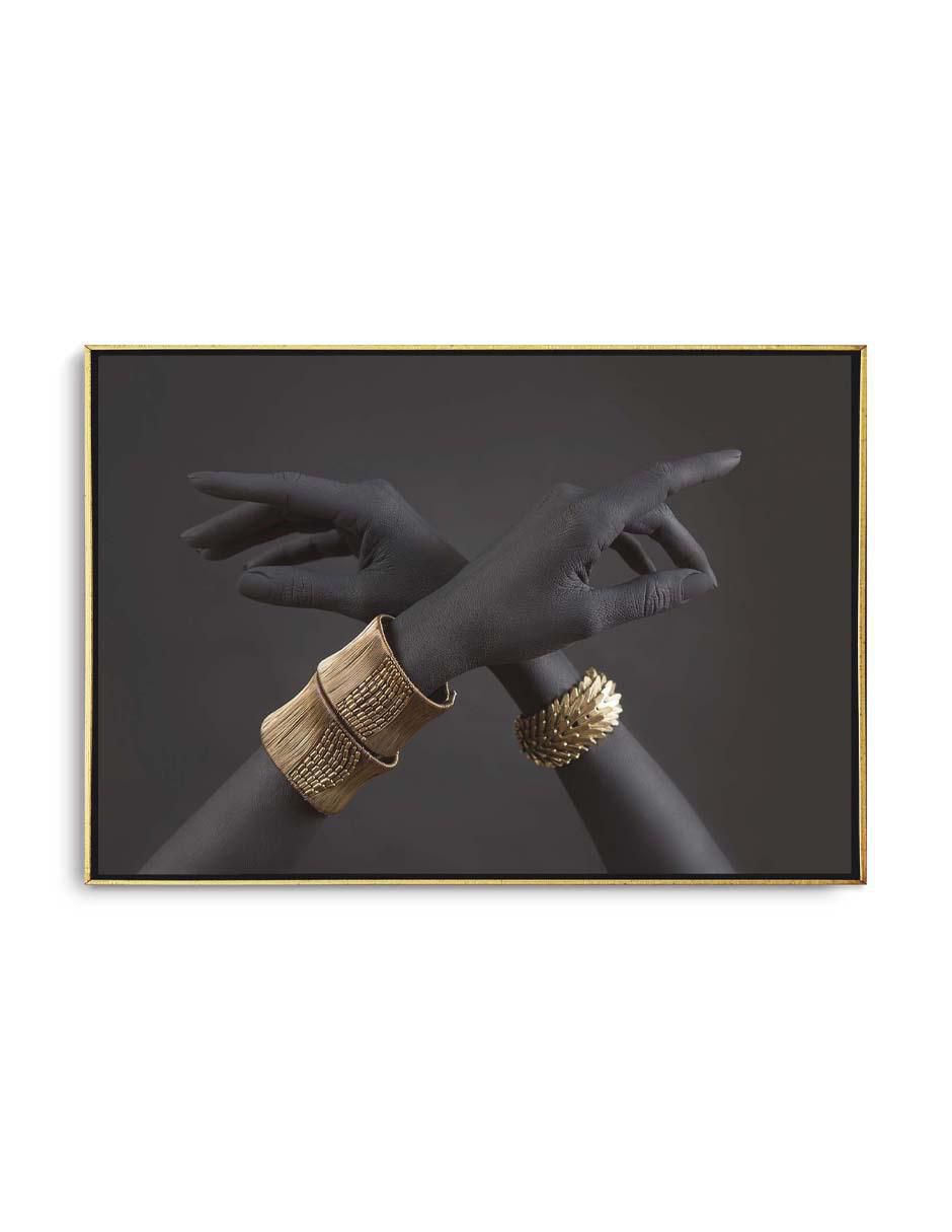 Cuadro decorativo Manos con brazalete con barniz a registro