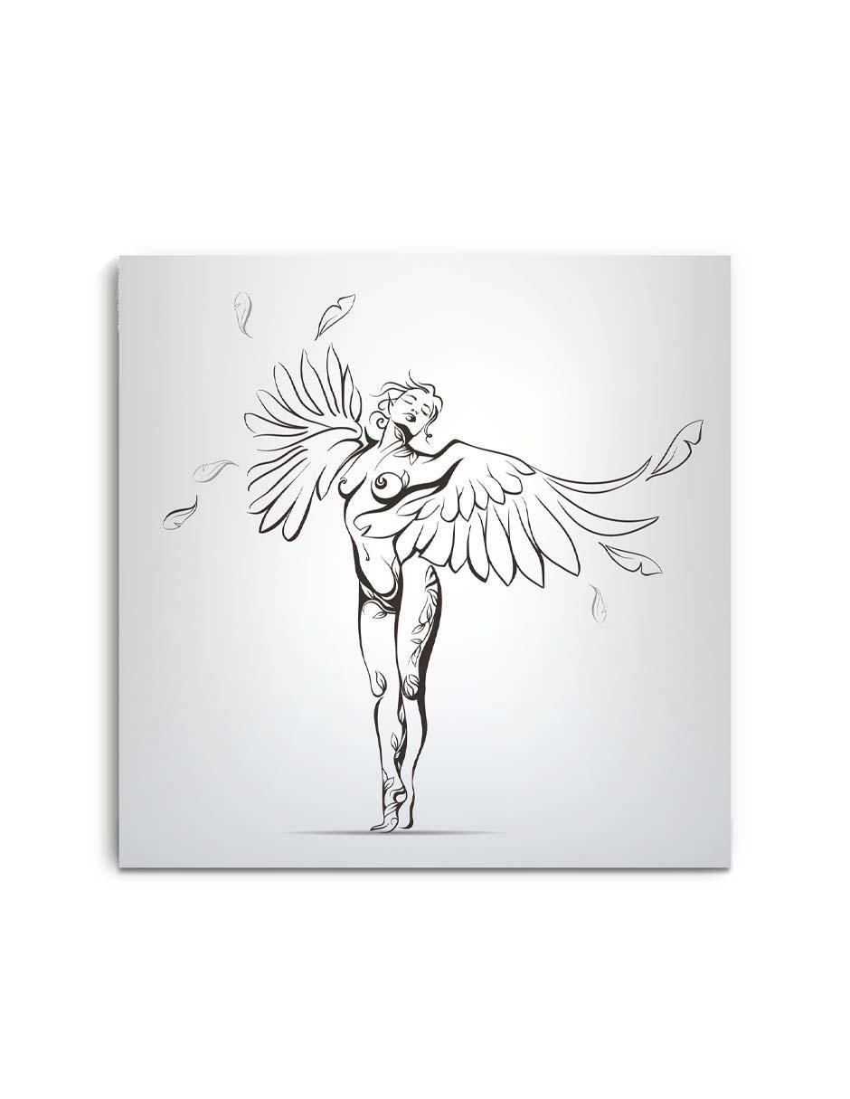 Cuadro decorativo Mujer desnuda con alas de ángel con barniz a registro Cuadro decorativo Mujer desnuda con alas de ángel con barniz a registro