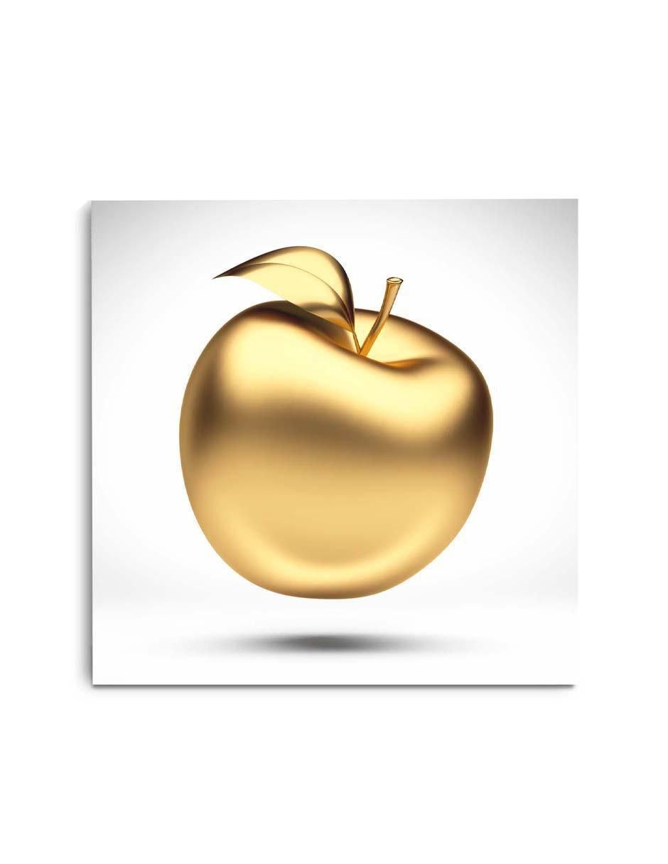 Cuadro decorativo Manzana lujosa en blanco con barniz a registro