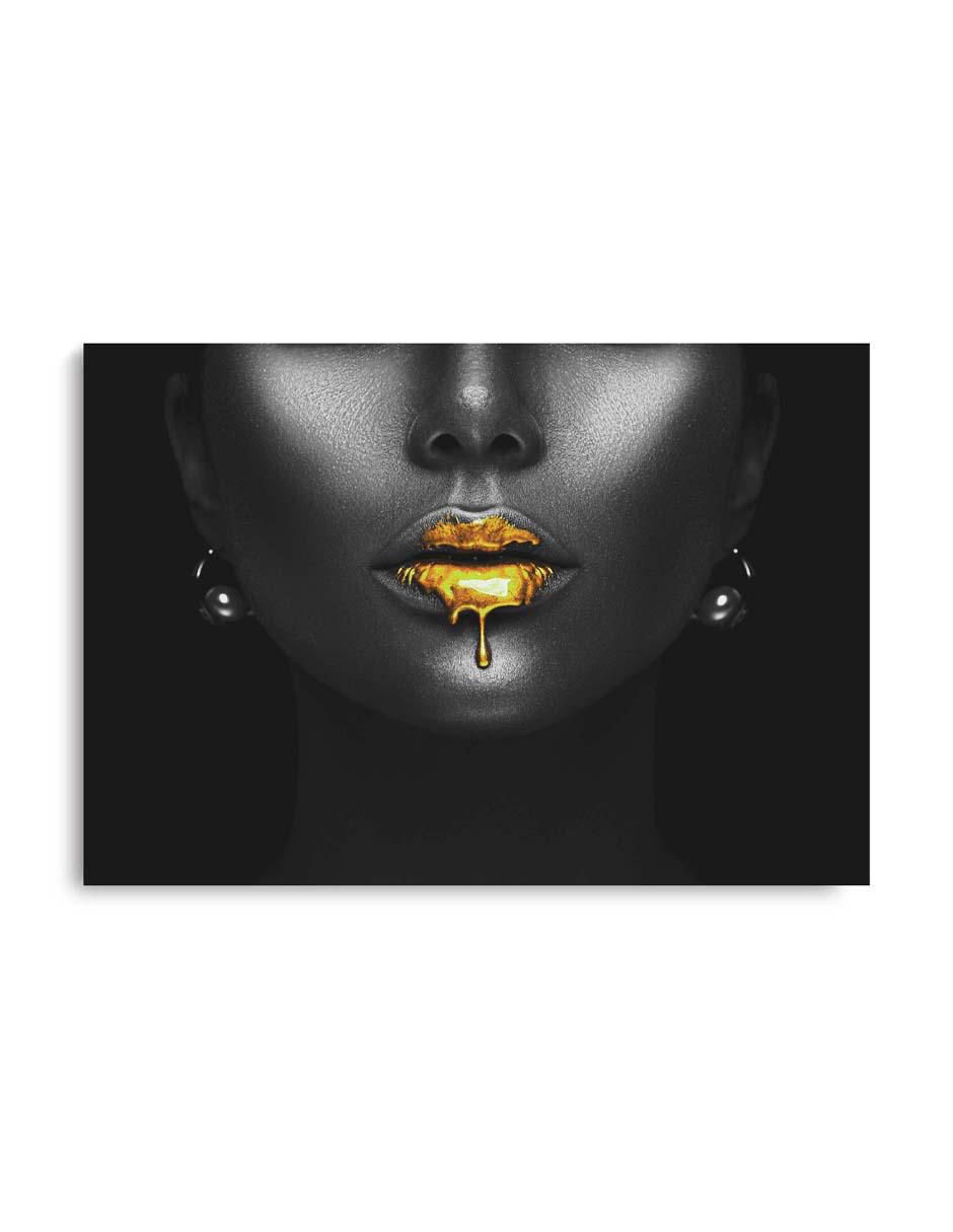 Cuadro decorativo Rostro con labios encendidos con barniz a registro Cuadro decorativo Rostro con labios encendidos con barniz a registro