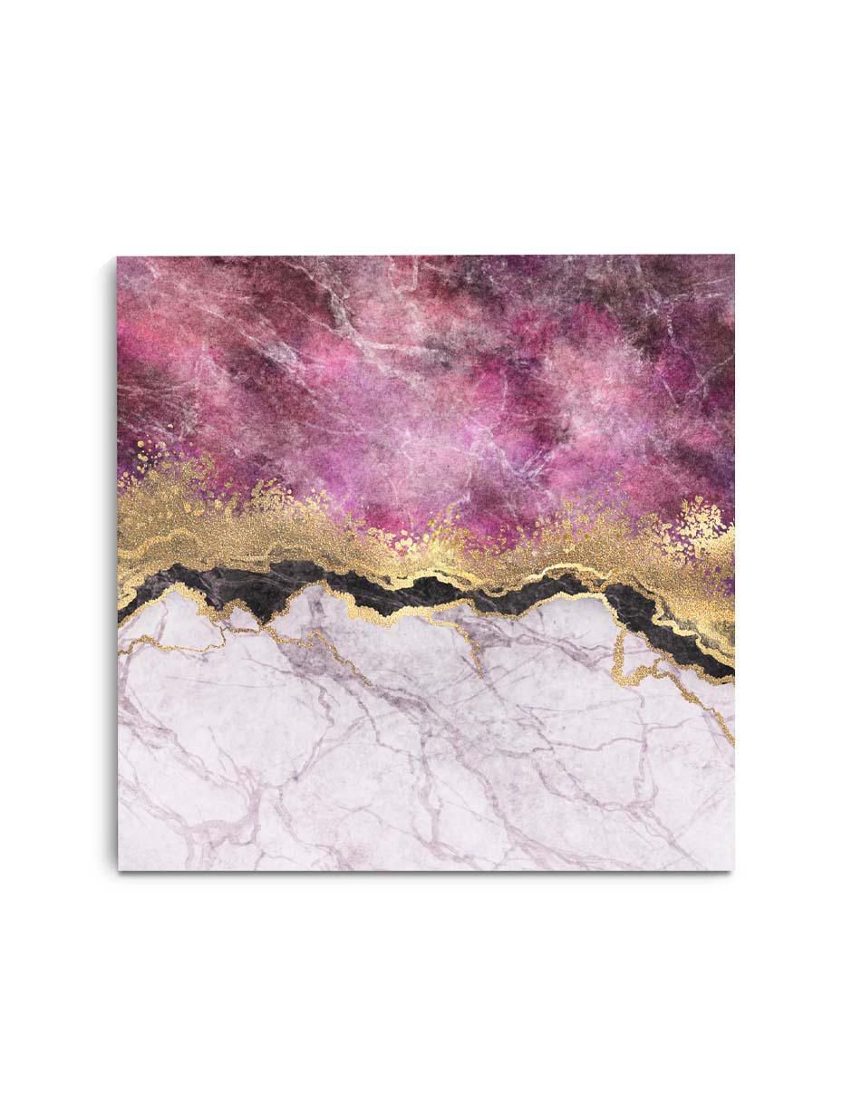 Cuadro decorativo Marmol rosa dividido con blanco con barniz a registro Cuadro decorativo Marmol rosa dividido con blanco con barniz a registro