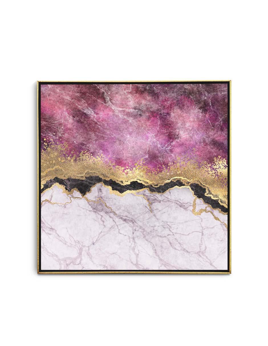 Cuadro decorativo Marmol rosa dividido con blanco con barniz a registro Cuadro decorativo Marmol rosa dividido con blanco con barniz a registro