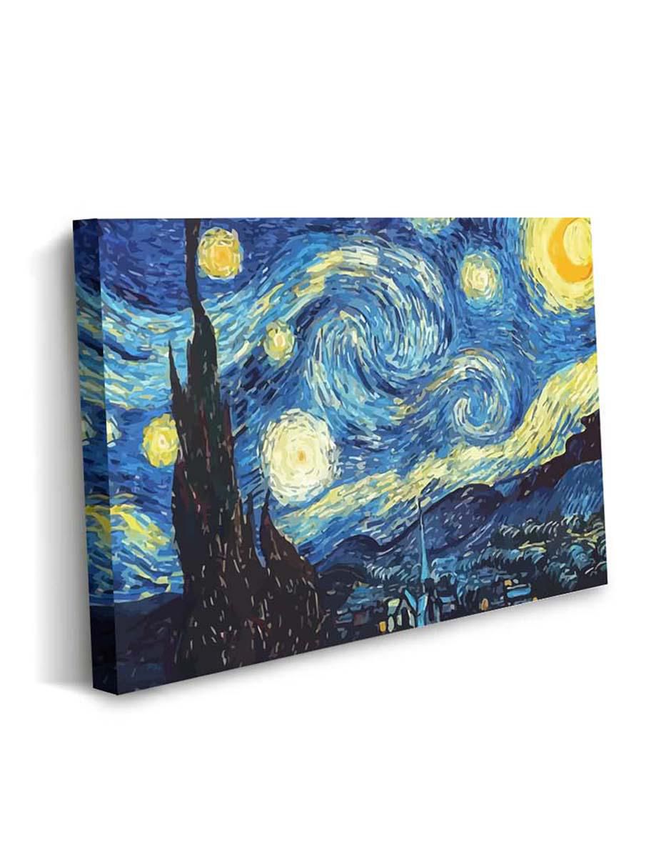 Cuadro decorativo Noche estrellada Van Gogh con barniz a registro 2