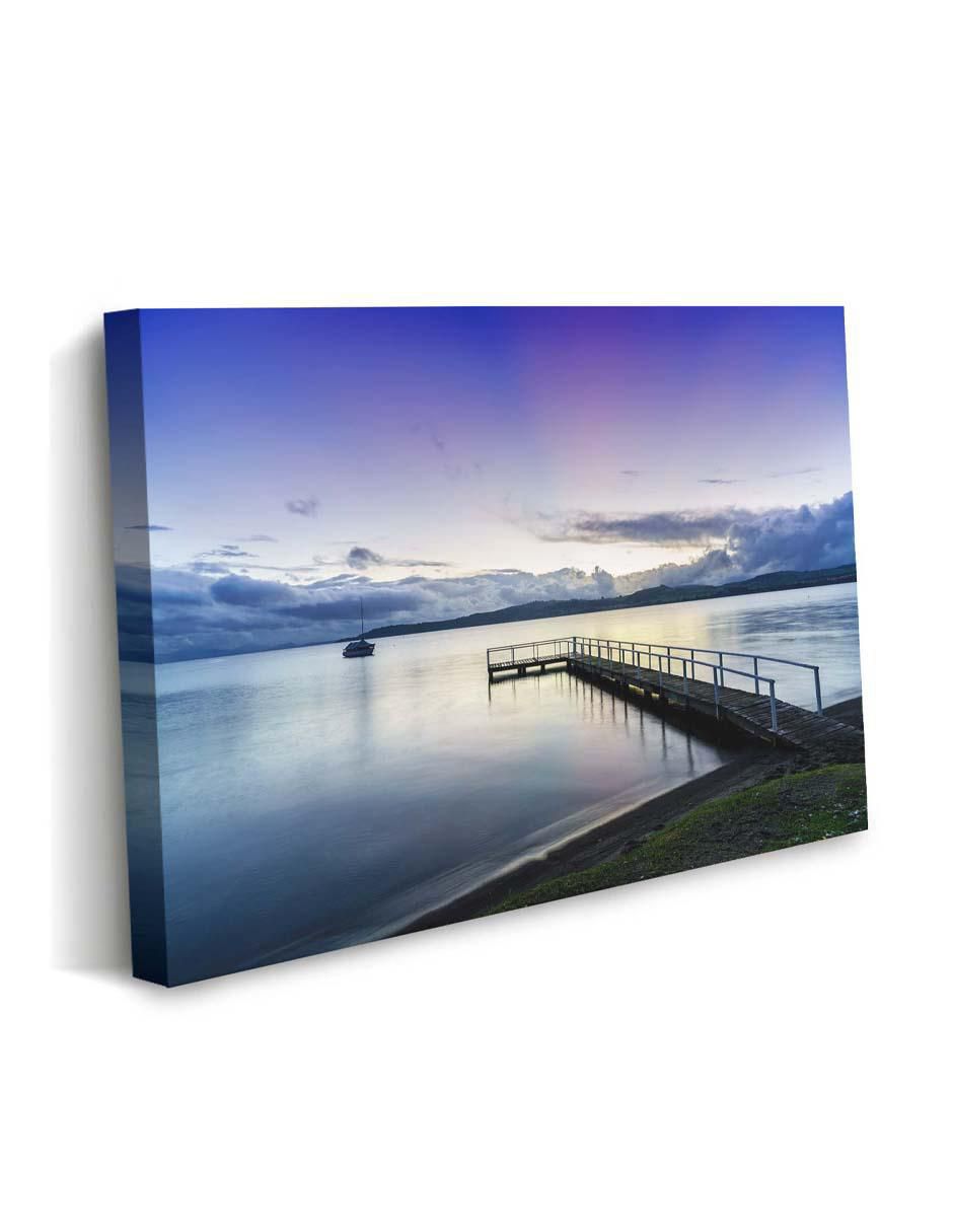 Cuadro decorativo Un muelle con vista fenomenal con barniz a registro 2