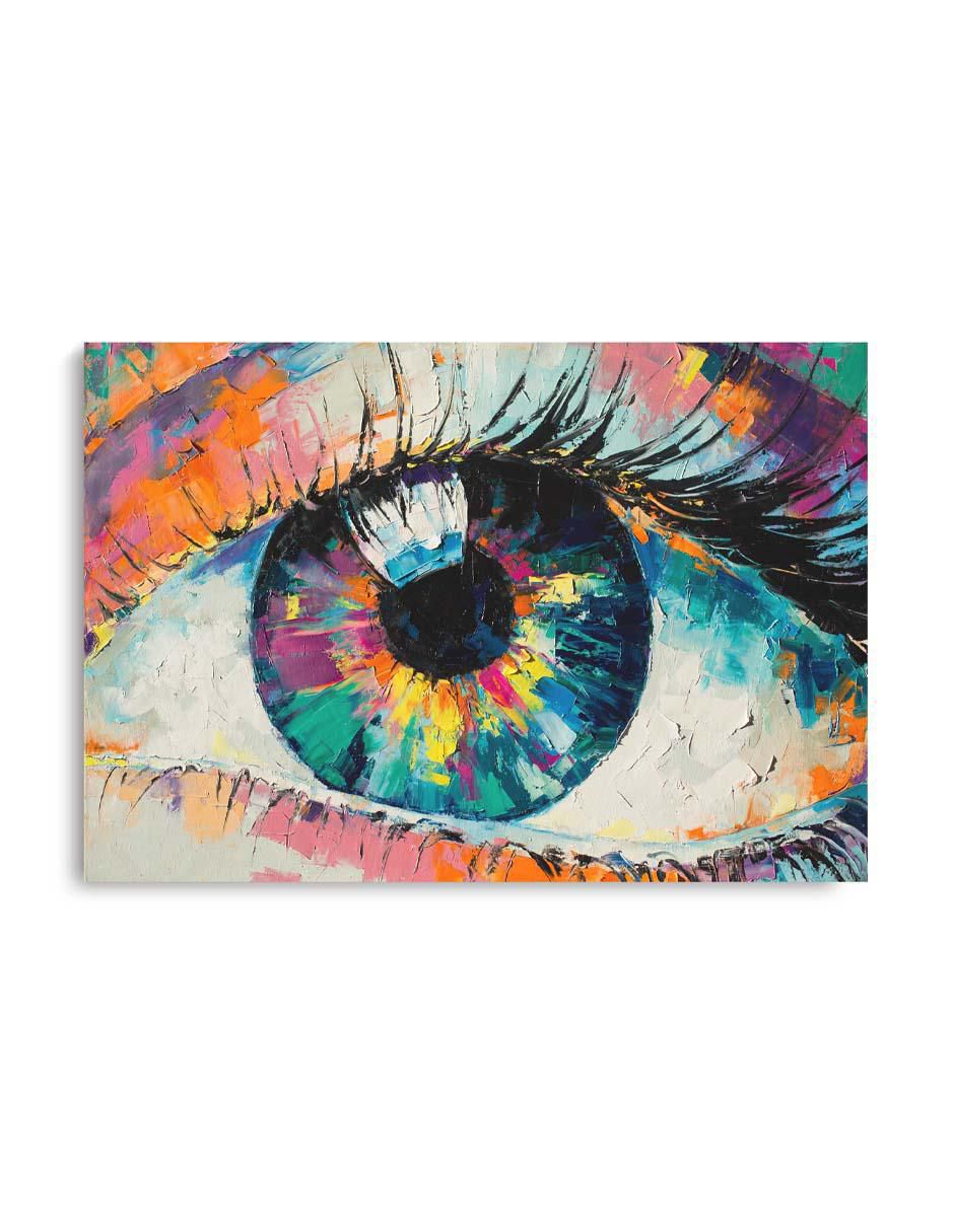 Cuadro decorativo Ojo humano de pintura al óleo con barniz a registro