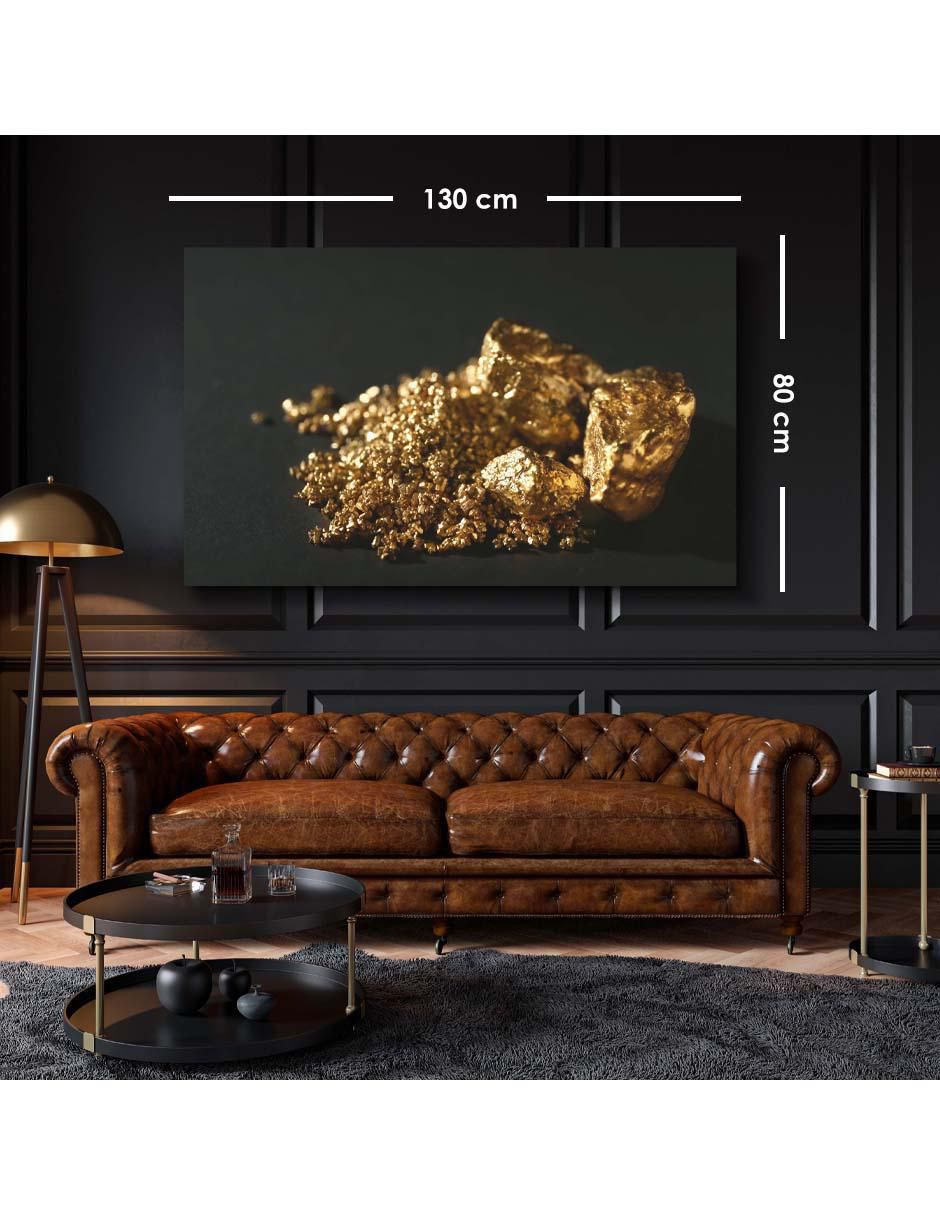 Cuadro decorativo Canvas Art Oro en bruto con barniz a registro