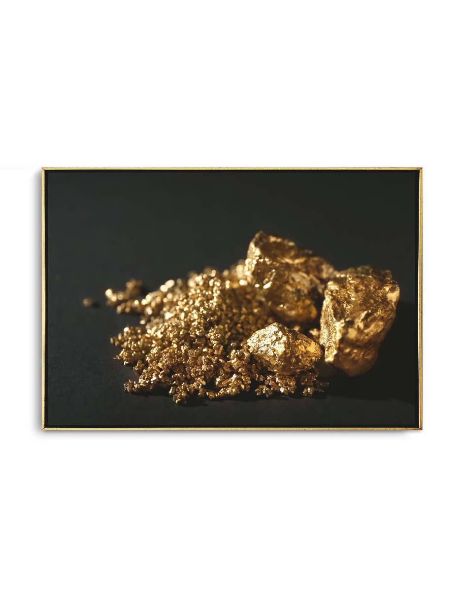 Cuadro decorativo Oro en bruto con barniz a registro