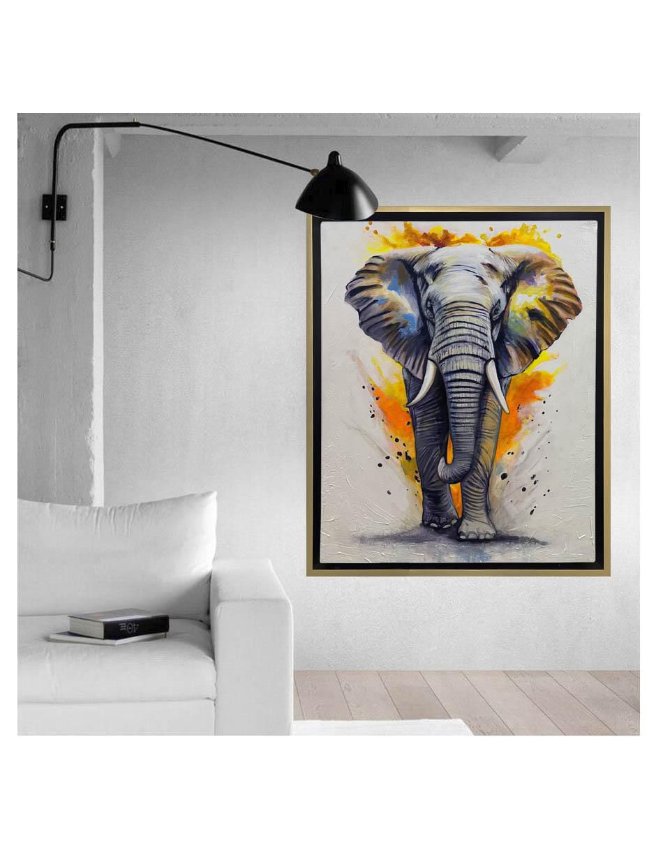 Pintura Run The World técnica acrílico Elefante 2