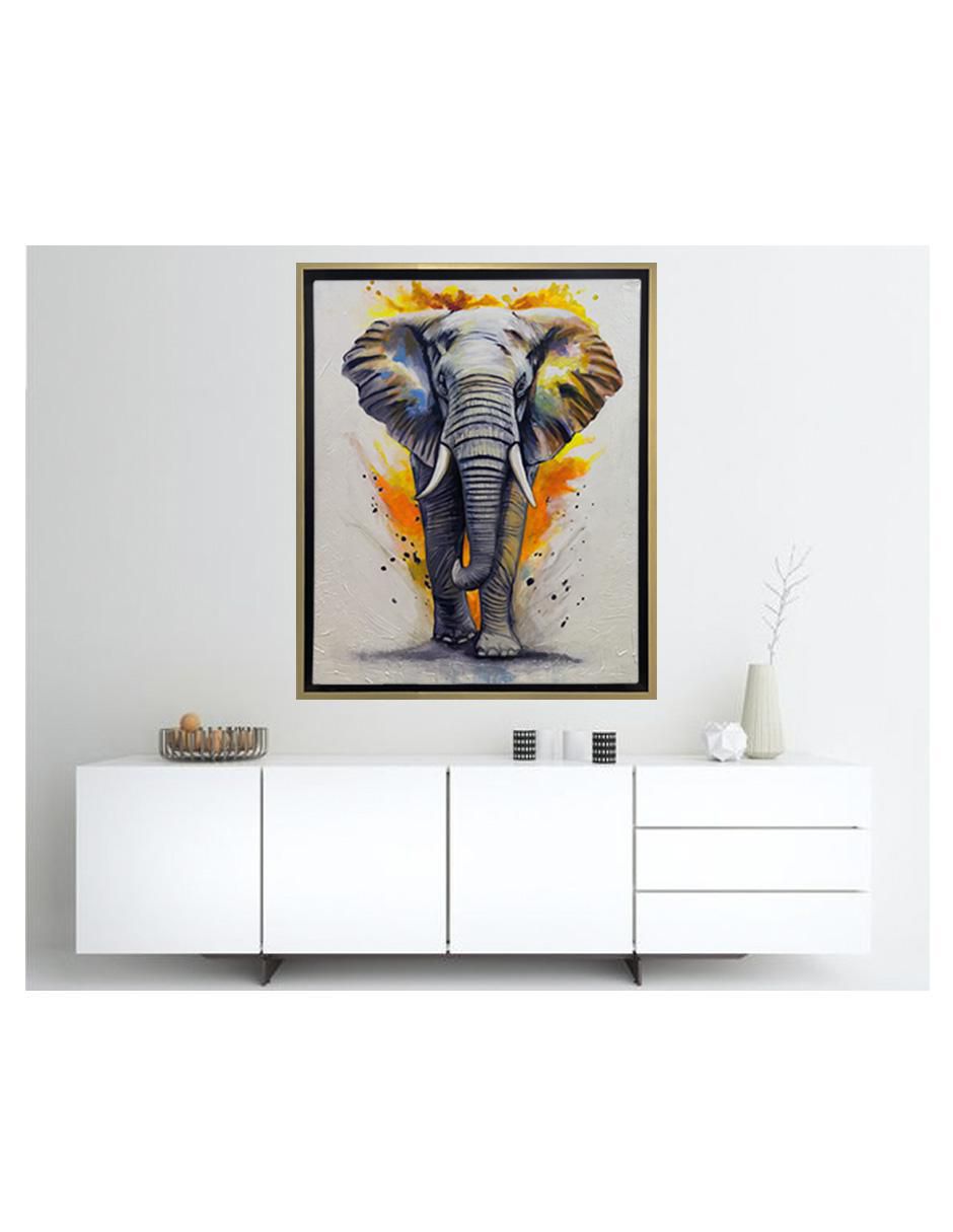 Pintura Run The World técnica acrílico Elefante 5