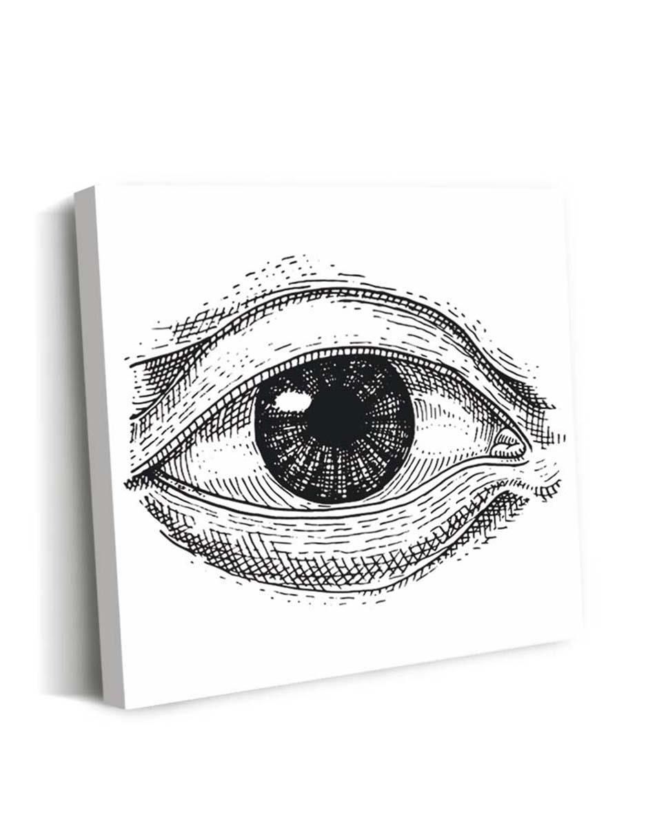 Cuadro decorativo Ojo pintado en tinta con barniz a registro 2