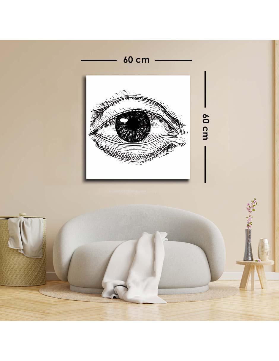 Cuadro decorativo Ojo pintado en tinta con barniz a registro 5