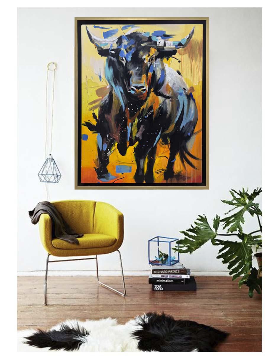 Pintura Toro Vs Torero técnica acrílico Animalart 4