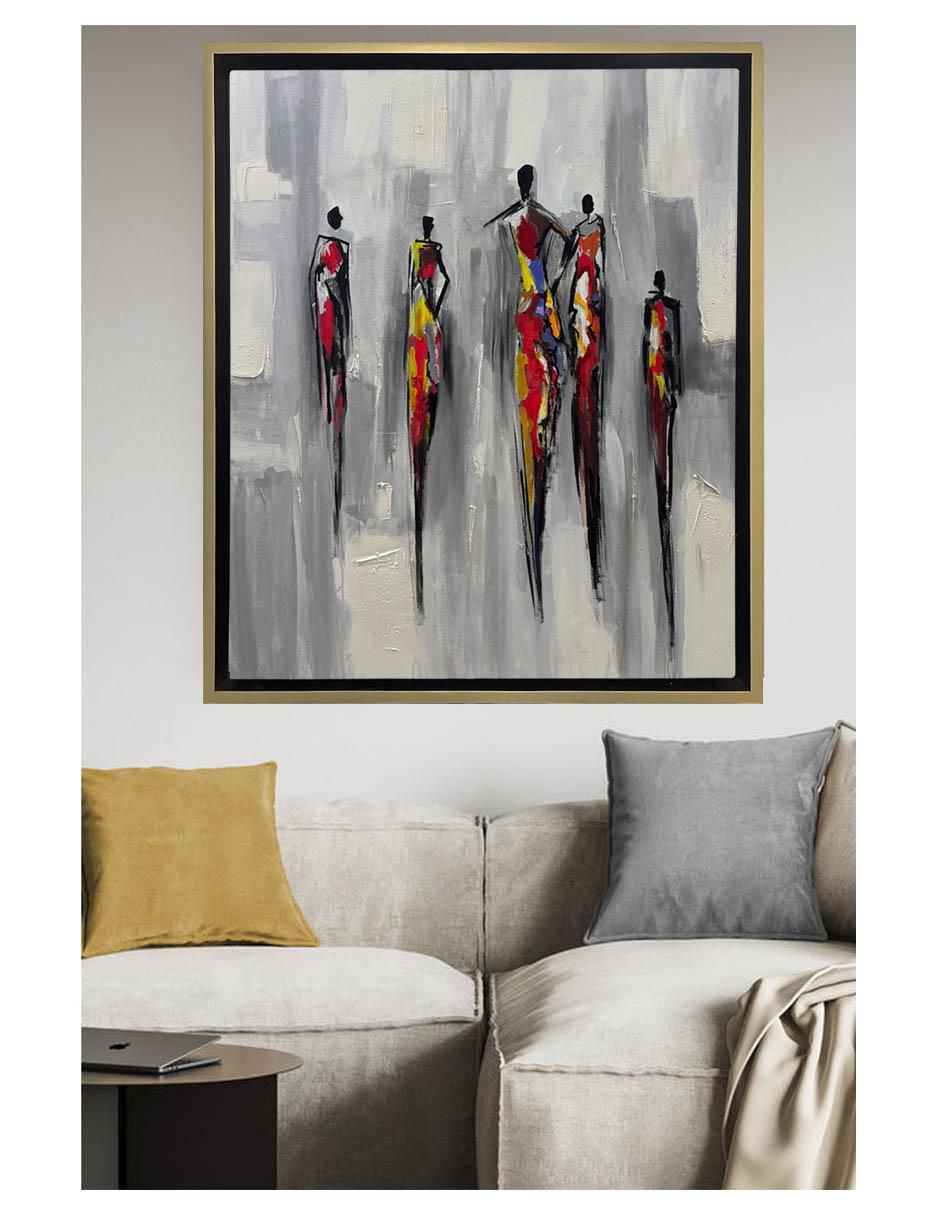 Pintura Siluetas técnica acrílico Abstractos 4