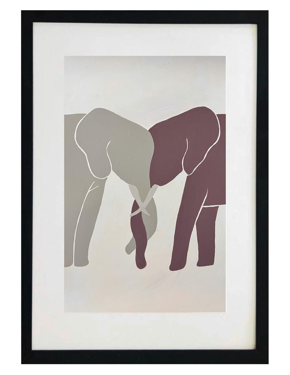 Pintura Elephant Love técnica acrílico Elefantes Pintura Elephant Love técnica acrílico Elefantes